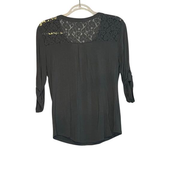 NY&Co Soho Grey 3/4 Sleeve Top M - Picture 2 of 4